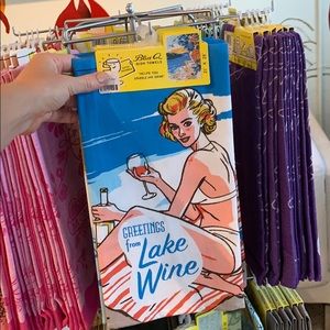 Blue Q Dish Towel “Greetings from Lake Wine”